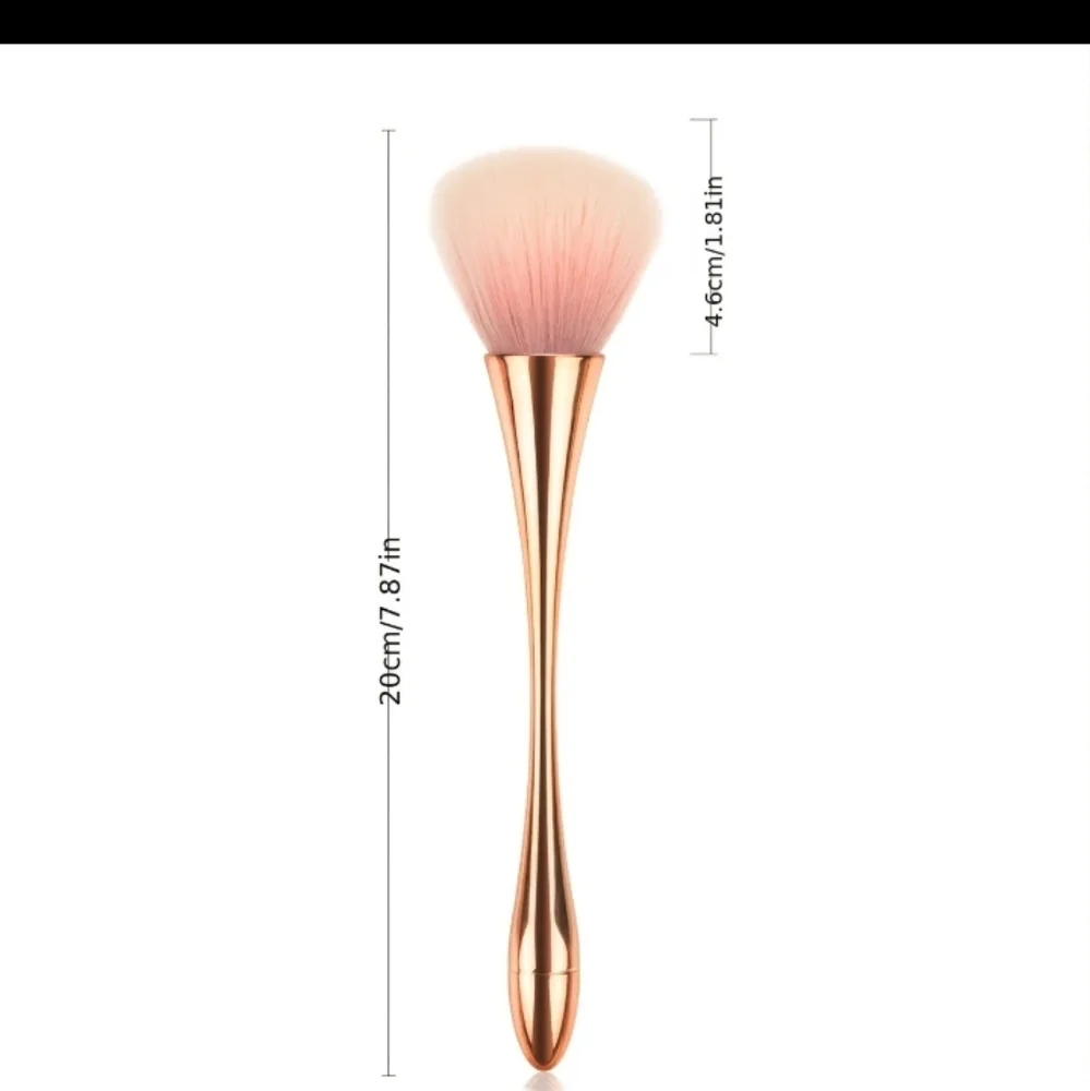 Rose Gold Powder Brush - Soft Pink Fluffy Bristles